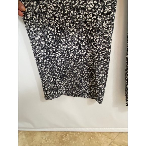 1.STATE Floral Flutter Sleeve Tie Waist Jumpsuit In Rich Black and White M - Picture 8 of 12